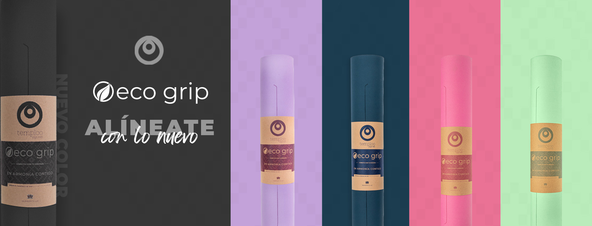 banner ecogrips | Temploo Yoga Mats | Tapetes de Yoga